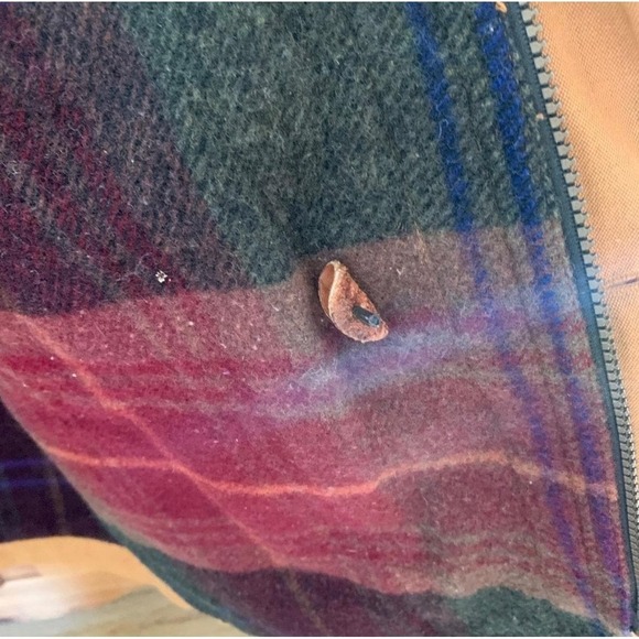 Vintage LL Bean Field Coat Mens XL Tan Canvas Plaid Wool Lined Parka Made in USA - Picture 11 of 16